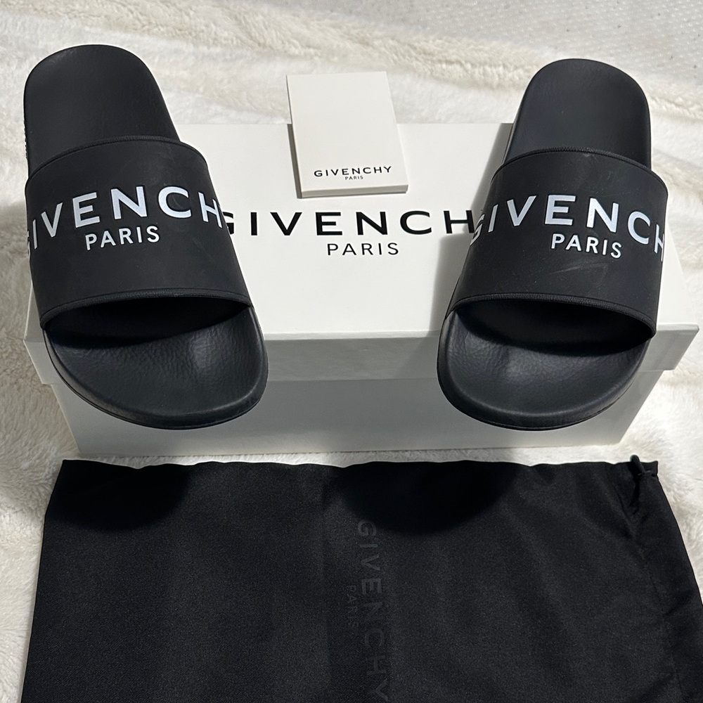 Givenchy Black Logo Slide Sandals